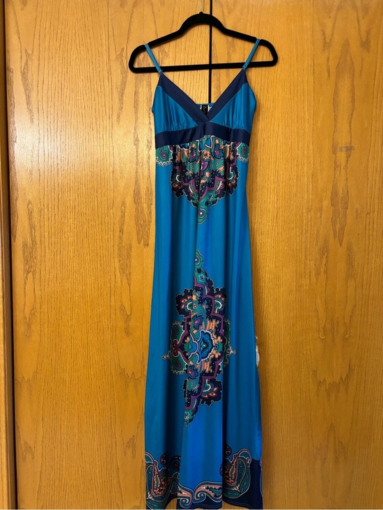 Camila Clothing Dresses & Skirts - Miilla Clothing Teal Maxi Slip Dress with Paisley Print